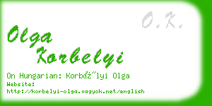 olga korbelyi business card